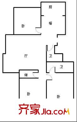 天福苑 3室 戶型圖