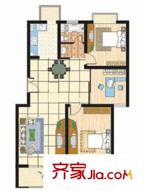 清水廬戶型圖標(biāo)準(zhǔn)層三居室 3室2廳1衛(wèi)1廚
