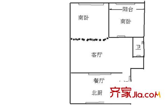 海濱廣場小區(qū) 2室 戶型圖