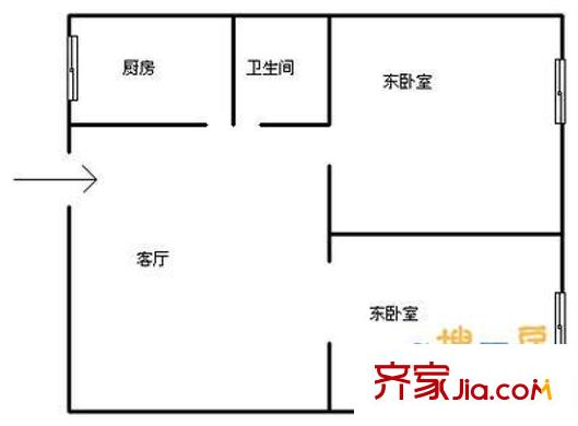 鐵路小區(qū)(市南)戶型圖鐵路小區(qū) 2室 戶型圖 2室1廳1衛(wèi)1廚