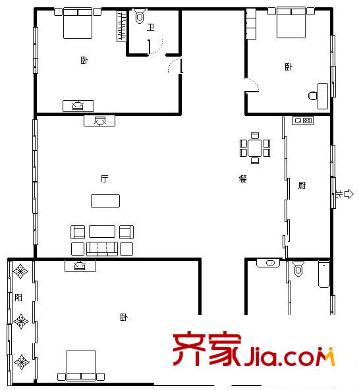 恒佳苑 2室 戶型圖