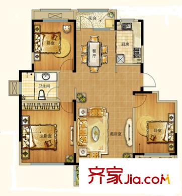 恒佳苑 3室 戶型圖