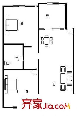 百通馨苑五區(qū) 2室 戶型圖