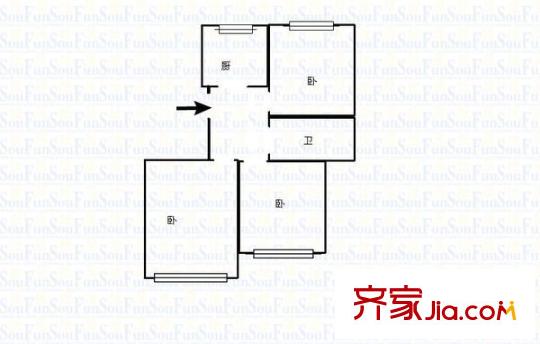 四方實驗小區(qū) 3室 戶型圖