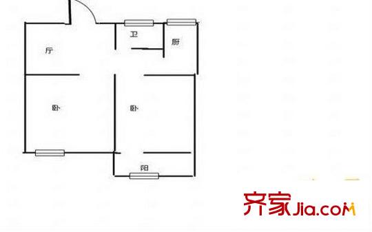 李村公園社區(qū)戶型圖戶型圖 2室1廳1衛(wèi)1廚