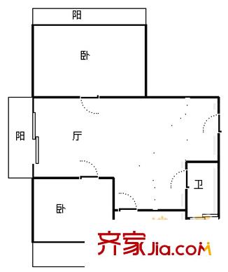 綠城百合花園戶型圖 戶型圖 2室1廳1衛(wèi)1廚