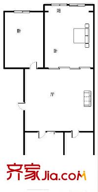恩波小區(qū) 2室 戶型圖