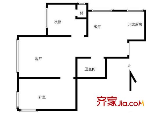 福安小區(qū)2室 戶型圖