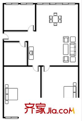 天泰新村三期 2室 戶型圖