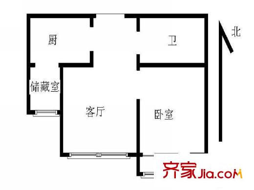 福安小區(qū)1室 戶型圖