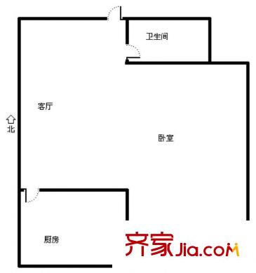 聚豪大廈戶型圖1室戶型圖 1室1廳1衛(wèi)1廚