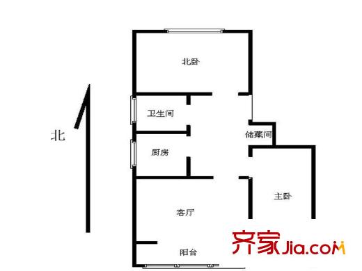 錯埠嶺五小區(qū)2室 戶型圖