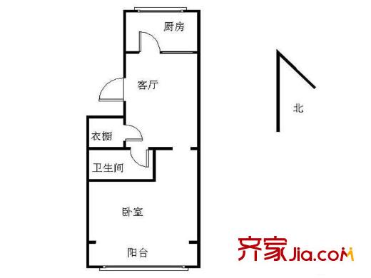 錯埠嶺五小區(qū)1室 戶型圖