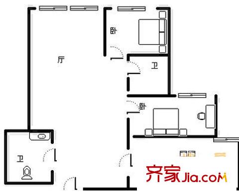 江山帝景 2室 戶型圖