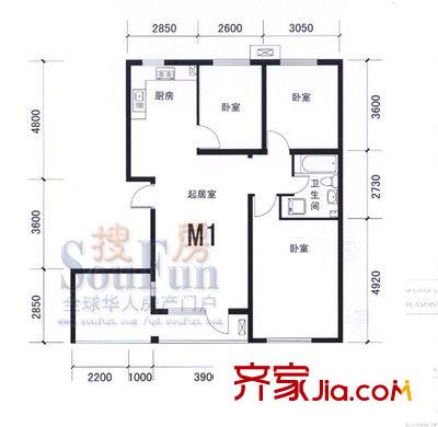 四季景園 3室 戶型圖