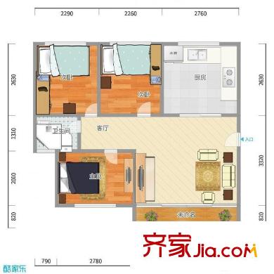 四季景園 3室 戶型圖