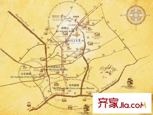 萬科藍山交通圖區(qū)位圖
