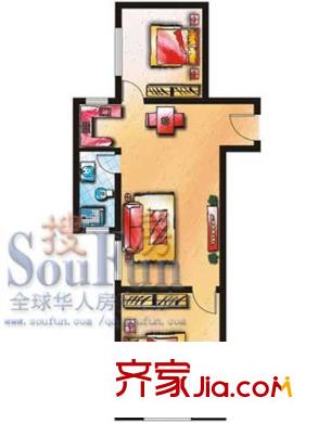 天和青年城戶(hù)型圖7號(hào)樓B1/B2戶(hù)型 2室1廳