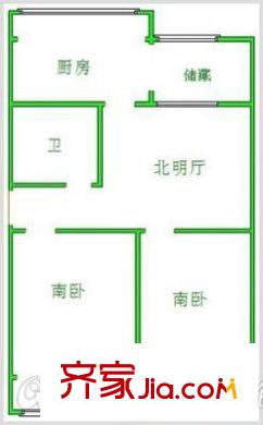 雙桃花園 2室 戶型圖