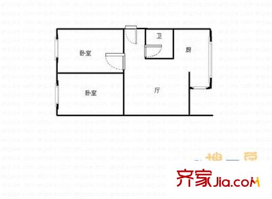雙桃花園 2室 戶型圖