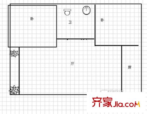 前灣小區(qū)戶型圖2室 2室1廳1衛(wèi)1廚