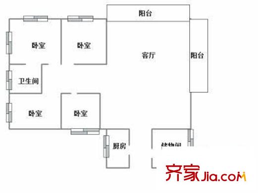 青島太平洋中心 4室 戶型圖