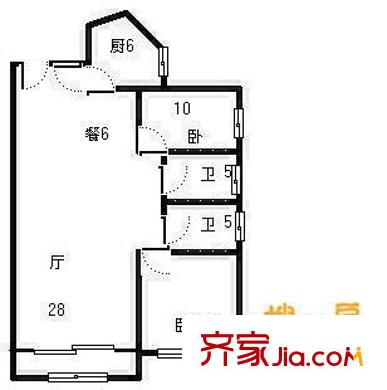 青島太平洋中心 2室 戶(hù)型圖