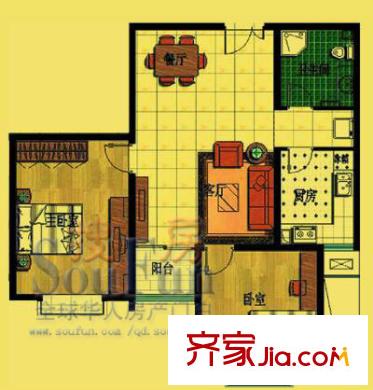 興隆花園戶型圖2室2廳1衛(wèi)
