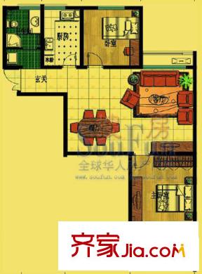 興隆花園戶型圖2室2廳1衛(wèi)