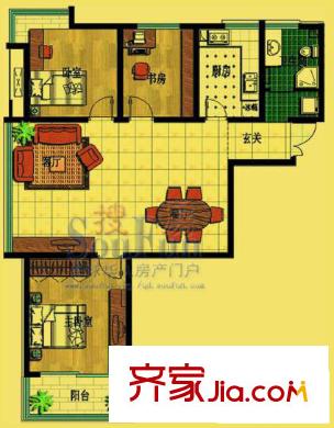 興隆花園戶型圖3室2廳1衛(wèi)