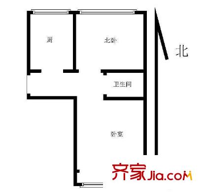錯埠嶺四小區(qū)2室 戶型圖
