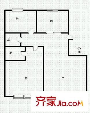 福嶺嘉苑E區(qū) 2室 戶型圖