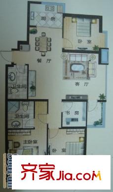 天泰陽光海岸戶型圖4室戶型圖 4室2廳2衛(wèi)1廚