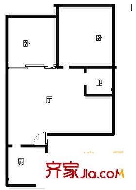 順河路小區(qū) 2室 戶型圖