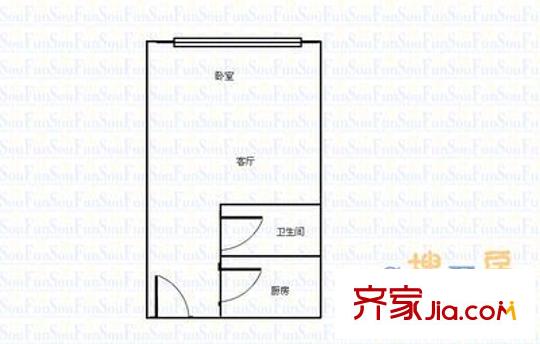 順河路小區(qū) 1室 戶(hù)型圖