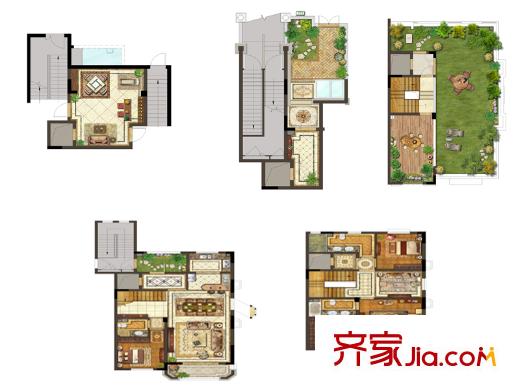 保利禮墅一期北院20-23幢標(biāo)準(zhǔn)層A1戶型 3室3廳3衛(wèi)1廚