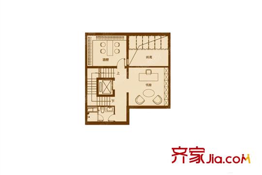 富力十號(hào)聯(lián)排別墅B戶型地上三層 6室1廳3衛(wèi)1廚