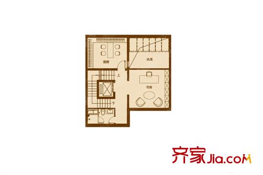 富力十號(hào)聯(lián)排別墅B戶型地下一層 6室1廳3衛(wèi)1廚