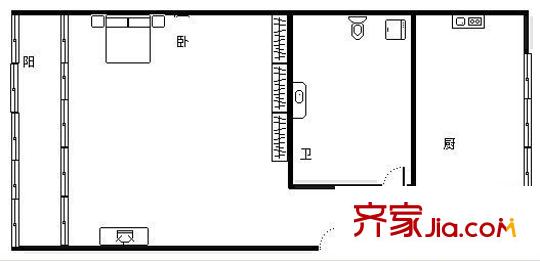 登州路社區(qū) 1室 戶型圖