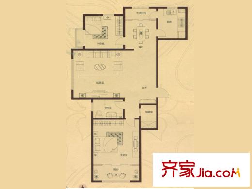 東方公園世家戶型圖4/5-C公園時(shí)光 2室2廳1衛(wèi)1廚
