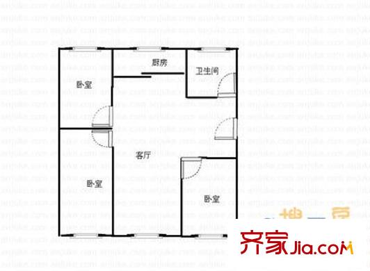 香山花園 3室 戶型圖