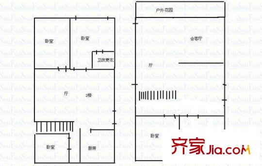 新亞花園 4室 戶型圖