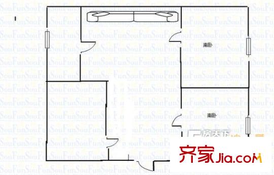 柳溝小區(qū) 戶型圖 二居