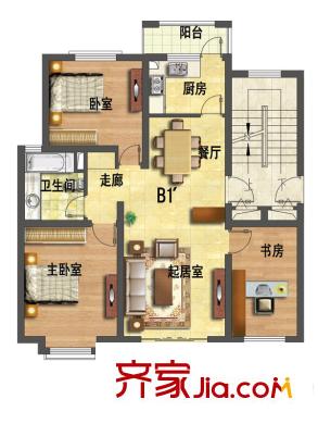 永合鼎泰豐1期多層B1‘戶型 3室2廳1衛(wèi)