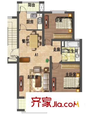 永合鼎泰豐1期多層A1戶型 2室2廳1衛(wèi)