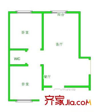 海宸雅園戶型圖2室戶型圖 2室2廳1衛(wèi)1廚