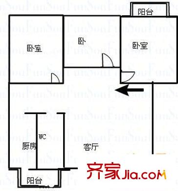 淮北街桃源路小区 3室 户型图