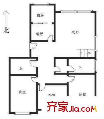 天虹花園3室 戶型圖