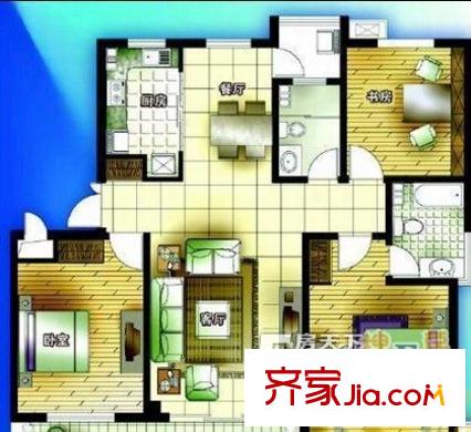 石雀小筑戶(hù)型圖3室 3室2廳2衛(wèi)1廚