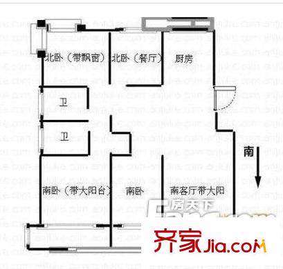石雀小筑戶(hù)型圖戶(hù)型圖 4室2廳2衛(wèi)1廚